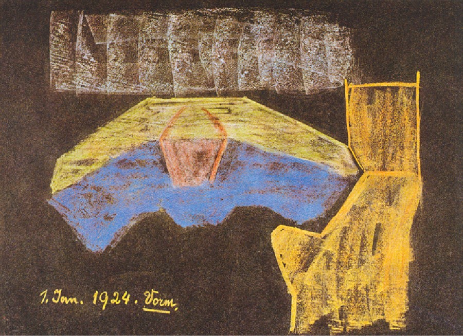 Color Plate 2: Blackboard Drawing by Rudolf Steiner from the Lecture of January 1, 1924